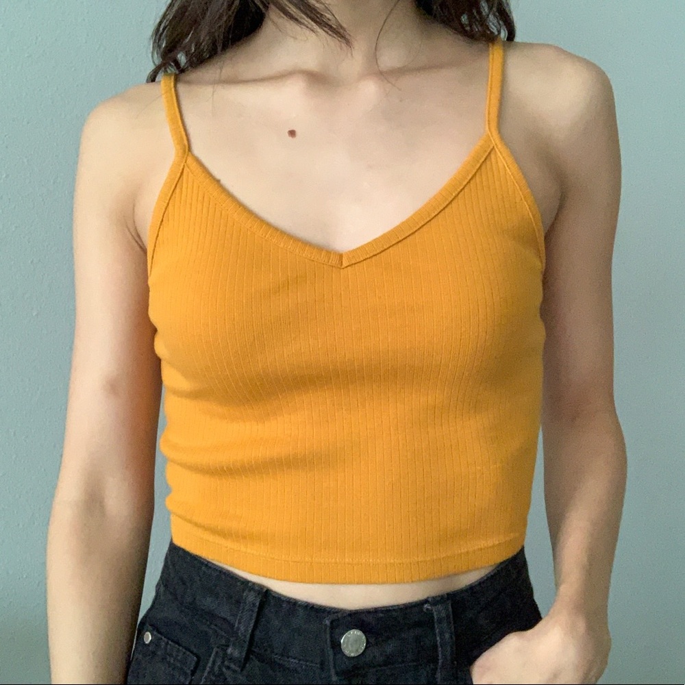 Forever21 Ribbed Marigold Crop Top